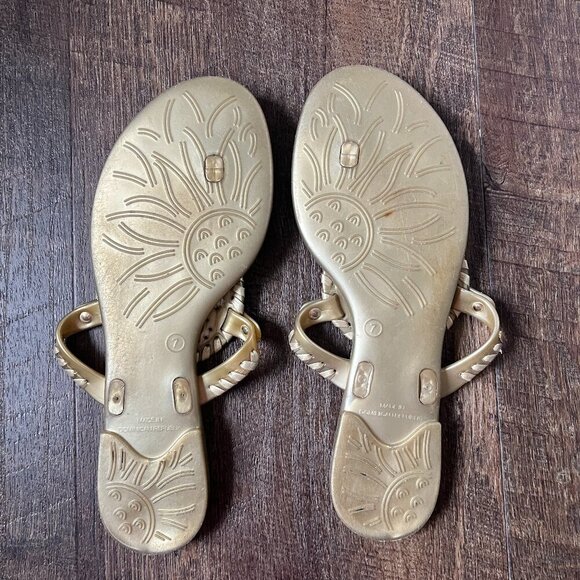 Jack Rogers Gold Jelly Flip Flop Sandals Size 7 - Picture 2 of 2